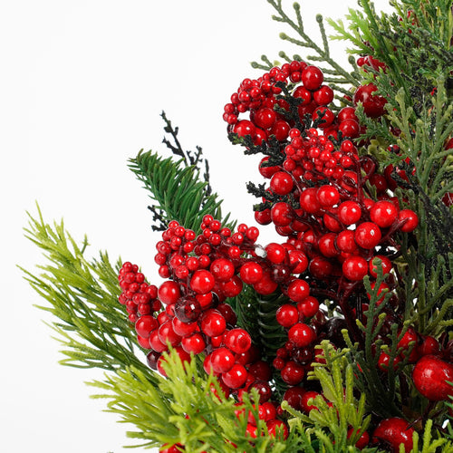 Mica Decorations Ceder Kunstkerstboom in Pot - H45 x  Ø18 cm - Rood, Groen