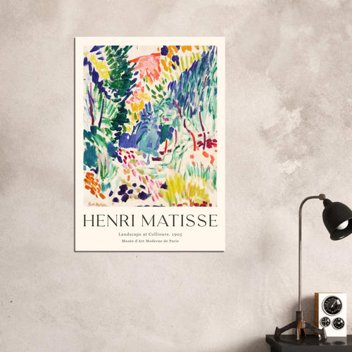 Artfulprints Poster met Lijst Matisse - Landscape of Collioure 1905   - 70x100 cm - Meerkleurig