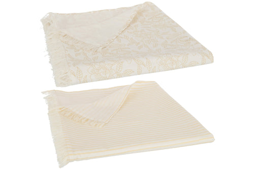 J-Line tafelkleed Indi - textiel - beige - 2 stuks