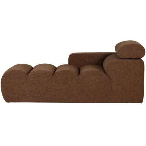 WOOOD chaise longue element arm links Novi - Polyester- Karamelbruin - 86x109x173 - vtwonen shop