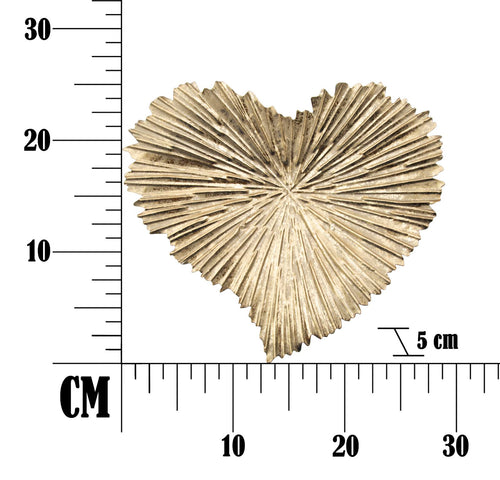 Gouden metalen hartvormige opbergdoos 29x5x25 cm