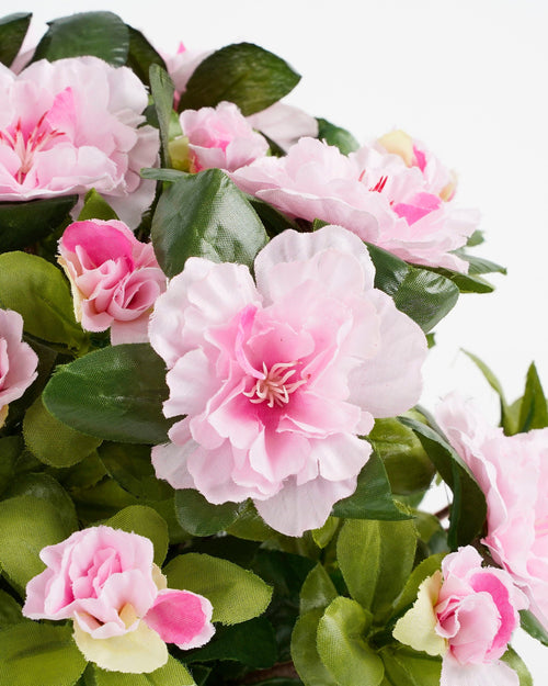 Mica Decorations Azalea Kunstplant in Bloempot Stan - H31 x Ø26 cm - Roze