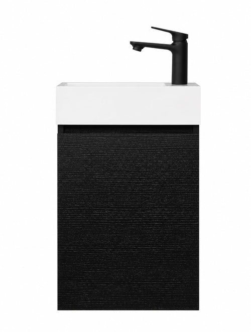 Badplaats Toiletmeubel Angela 40 x 22 cm – Zwart – Fonteinmeubel met Wastafel