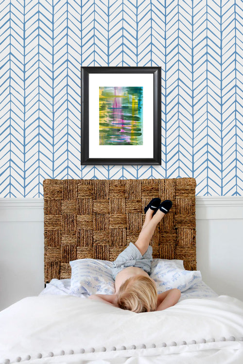 Catchii poster Ikat Lines - meerkleurig - 297x210 cm