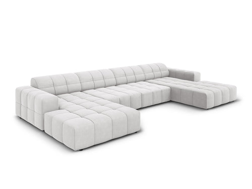 Cosmopolitan Design Panoramische bank Chicago 6-zits, flueel geld - 167x375x78cm