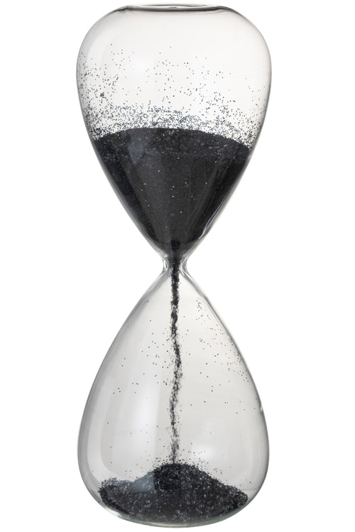 J-Line zandloper Parels - glas - zwart - extra large - vtwonen shop