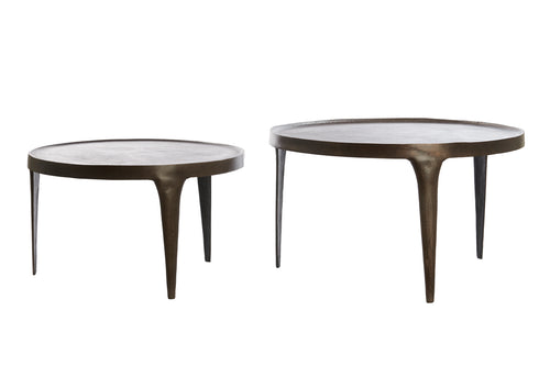 Light & Living salontafel TOBIAS - Ø75x44cm - bruin - Set van 2 - vtwonen shop