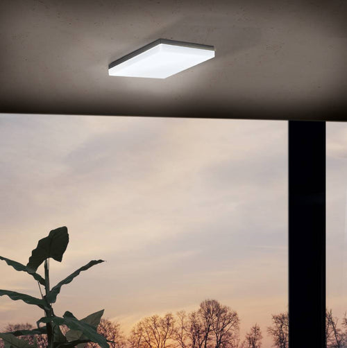 EGLO plafondlamp Sonella - wandlamp buiten - led - 21,5 cm - antraciet/wit