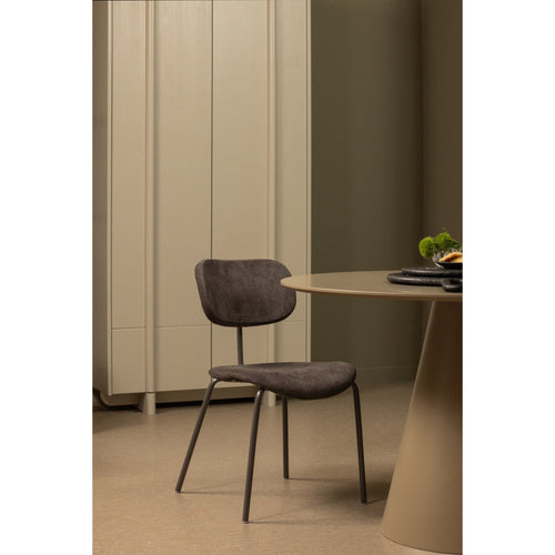 WOOOD eetkamerstoelen Link - Polyester - Bruin/Grijs - Set van 2 - vtwonen shop