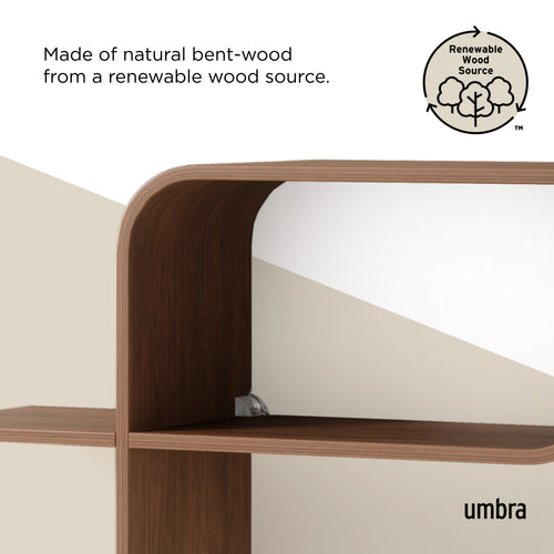 Umbra wandplank Montage - 64 x 48 x 16 cm - Licht walnoot