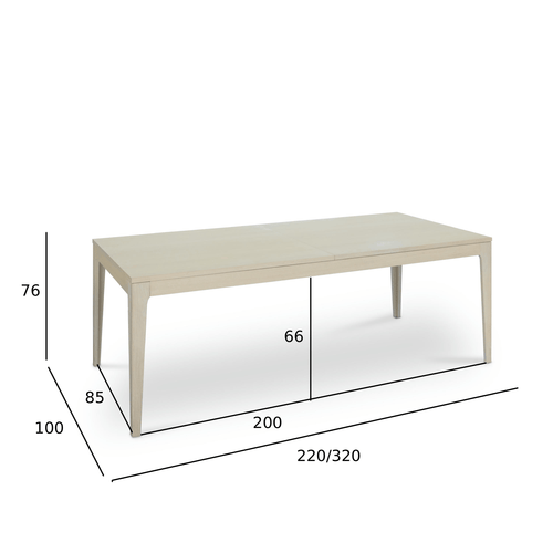 Furnhouse uitschuifbare eettafel Kerteminde - Witte olie - 220/320x100 cm