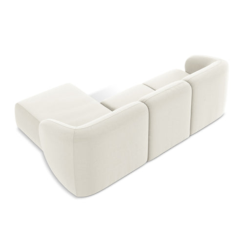 LaMiaSofa hoekbank rechts Cervo - velours - lichtbeige - 248x166x75
