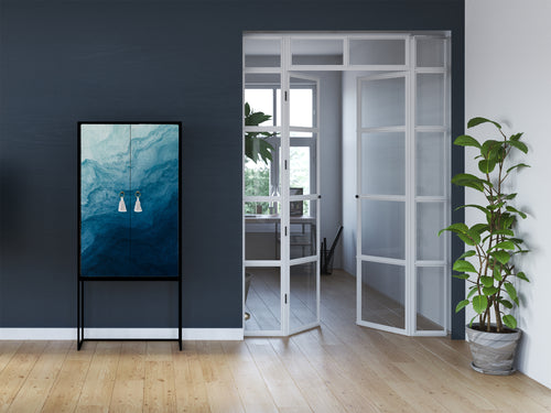 Kast dressoir met 2 deuren van MDF met Blauwe oceaan patroon - vtwonen shop
