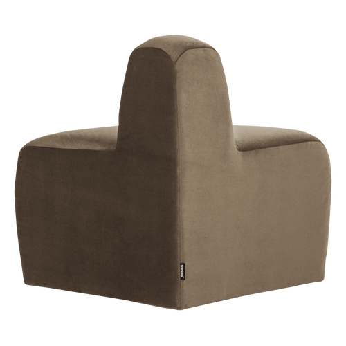 WOOOD eetbank hoek rond rugleuning Mojo Base - Velvet - Taupe - 83x76x76