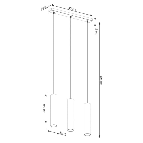 Sollux Lighting Hanglamp LAGOS 3L beige - 45x6x98cm