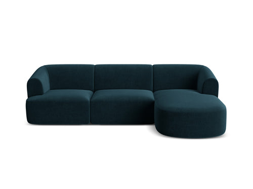 Cosmopolitan Design Modulaire hoekbank rechts Campi 4-zits, flueel diepe olie - 156x256x70cm
