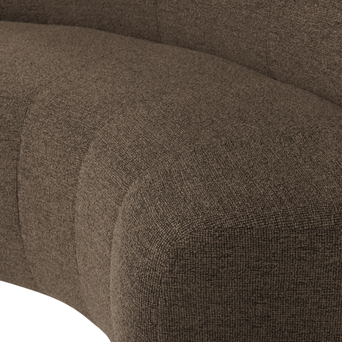 WOOOD eetbank halfronde hoek rug Mojo Base - Bouclé - Bruin - 83x152x76