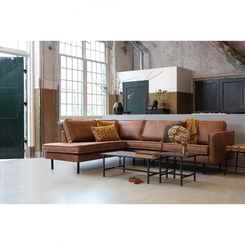 BePureHome hoekbank links Rodeo - Recycle Leer - Cognac - 85x266x86 - vtwonen shop