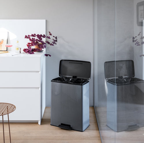 Curver Decobin Prullenbak - 65L - Rechthoekig - Grijs - vtwonen shop