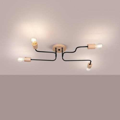 Sollux Lighting Kroonluchter TIMBO 4 zwart - 75x58x16,5cm