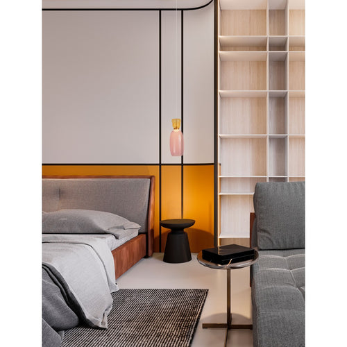 Nova Luce PLUMA Slanke hanglamp voor aan het plafond, glanzend geel, roze, goud, LED 5W 450lm 3000K