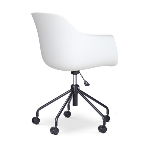 Nolon Nout-Liz Bureaustoel Wit - Beige Kussen - Zwart Onderstel - vtwonen shop