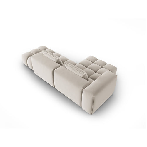 Cosmopolitan Design - Modulaire hoekbank links Verona 4-zits, flueel ecru - 145x265x70cm