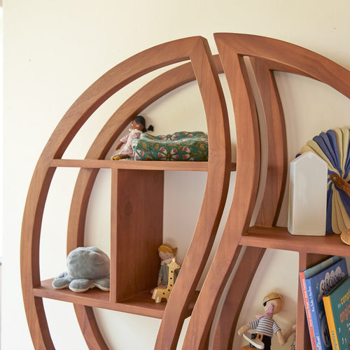 Tikamoon Wandplank voor kinderkamer van massief teakhout - Naturel