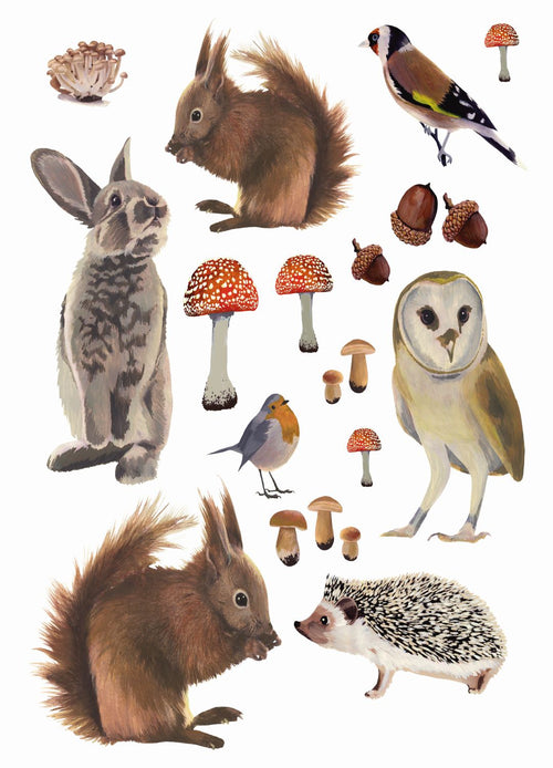 ESTAhome muursticker bosdieren bruin - 47.5 x 66 cm - 156101 - vtwonen shop