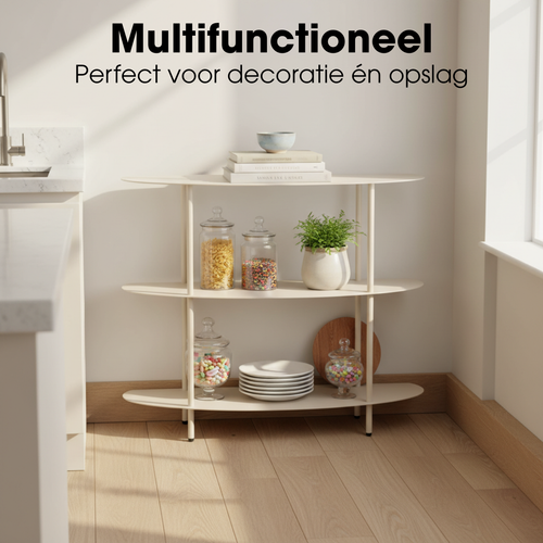 Mica Decorations Wandrek – Opbergrek en Metalen Wandrek voor Decoratie Woonkamer – Geschikt voor Planten en Accessoires – Stevig Rek van IJzer – 90 x
