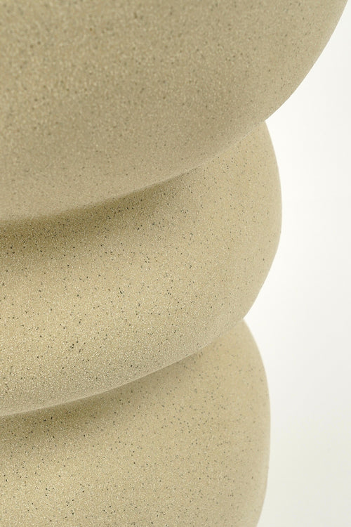 Mica Decorations  Screw Bijzettafel - L29 x B29 x H41 cm - Keramiek - Beige - vtwonen shop