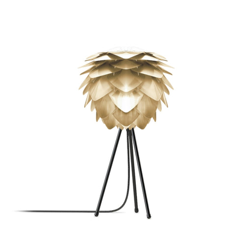 Umage Silvia Mini tafellamp brushed brass - met tripod zwart - Ø 32 cm - vtwonen shop