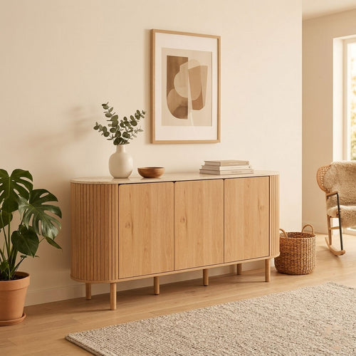 Calicosy - Dressoir HELIOS - licht hout 160x40x80 cm