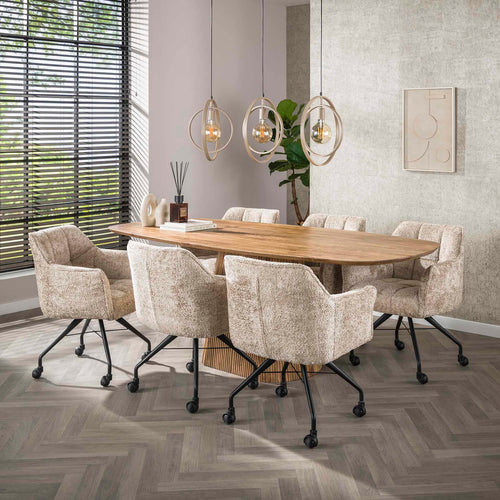 Giga Meubel Hanglamp Turn Around - Beige - 3-Lichts - 130x30x150cm - vtwonen shop