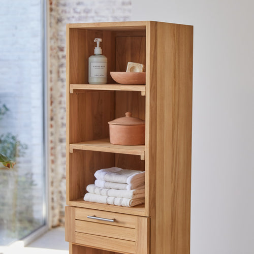 Tikamoon Massief teakhouten kolomkast - Naturel - vtwonen shop