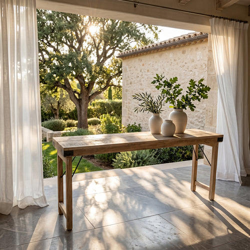 Raw materials inklapbare tafel Limewash - naturel - 170x40x76 cm cm