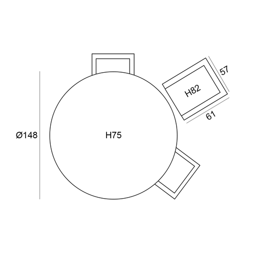 Garden Impressions tuinset Tineo - Tulli - donker grijs - Ø148x75 cm - 6-delig - vtwonen shop