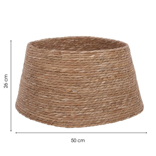 Mica Decorations Kerstboomrok H26 x D58 cm - Kerstboommand - Bruin - Gevlochten Zeegras