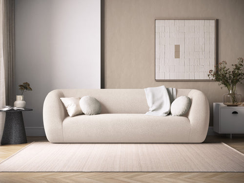 Cosmopolitan Design Bank Essen 3-zits, boucle, beige - 95x230x86cm