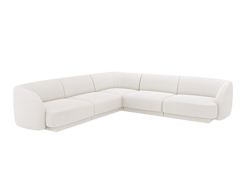 Micadoni Symmetrische hoekbank Miley 5-zits, boucle wit - 255x255x70cm
