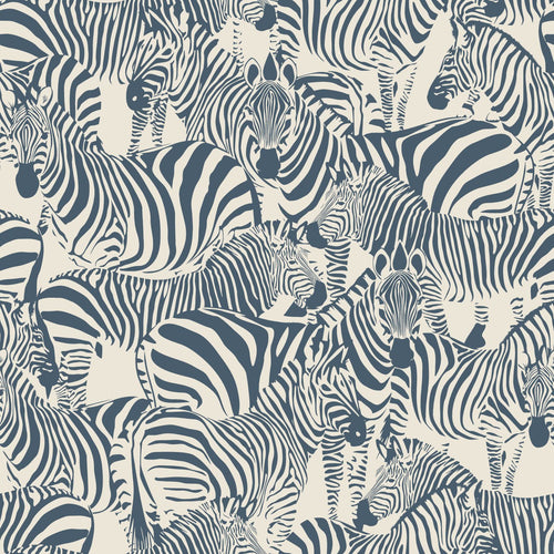 ESTAhome behang zebra's donkerblauw - 50 x 900 cm - 132213