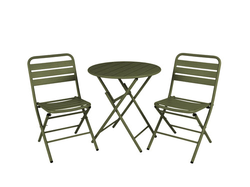 MaximaVida inklapbare ronde bistroset Max olijfgroen 70 cm- extra zware uitvoering - vtwonen shop