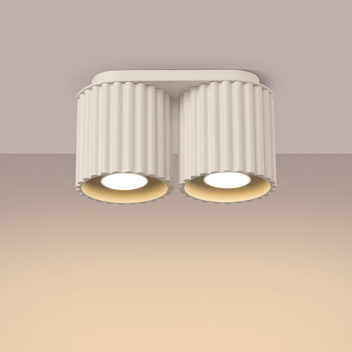 Sollux Lighting Plafondlamp AURA 2 beige GU10 - 21x10x12cm