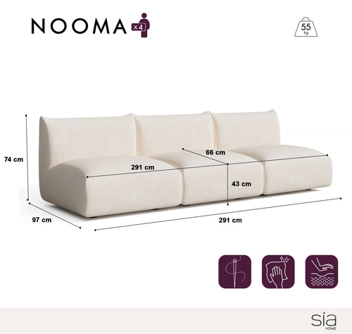 Sia Home -  NOOMA - Chenille fluweel - Crème - 291cm - vtwonen shop