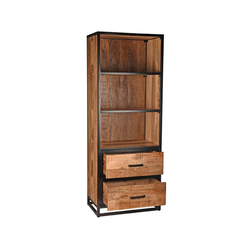 LABEL51 Boekkast Tampa - Zwart Metaal/Mangohout - 70x45x185cm - vtwonen shop