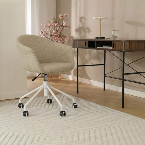 Nolon Nout-Otis Bureaustoel Taupe Melange - Wit Onderstel