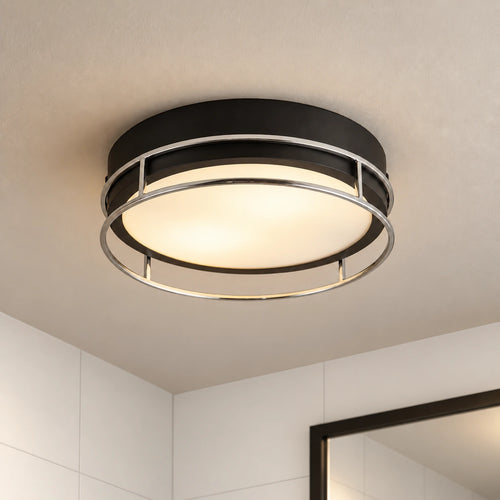 Searchlight plafondlamp Phoenix - 2 lichts - 30  x 9.5   cm - zwart