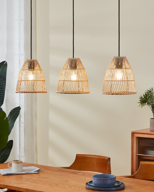 EGLO hanglamp Ayesgarth - e27 - 91 cm - zwart/hout - vtwonen shop