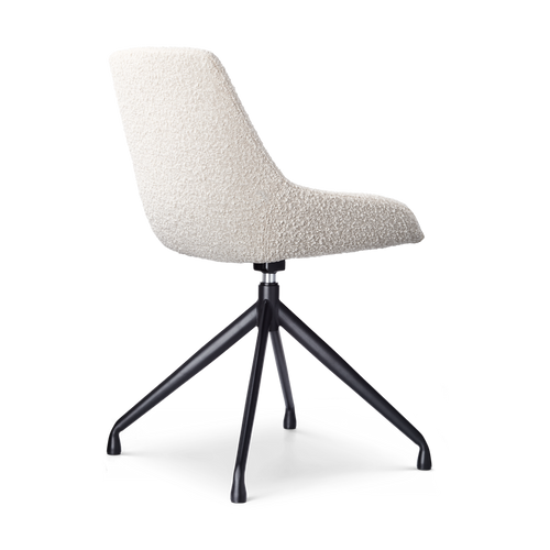 Nolon Nola-Isa Eetkamerstoel Bouclé Beige - Draaibaar Zwart Onderstel