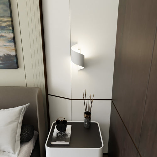 Emibig wandlamp Spiner - 1 lichts - 14  x 30   cm - wit